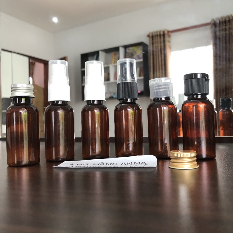 Lọ 30ML CHAI NHỰA NHỎ CHIẾT MĨ PHẨM trong / Nâu / trắng / xanh - Bình nhựa nhỏ xịt sương, xịt giọt CHIẾT NƯỚC HOA
