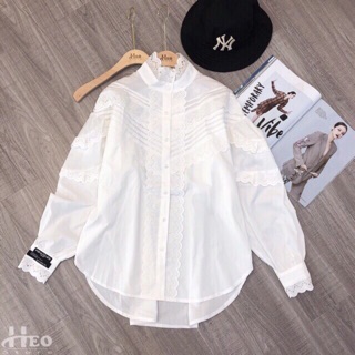 Áo sơ mi Nữ ❤️ Áo Sơ Mi cổ tàu bèo cực xinh