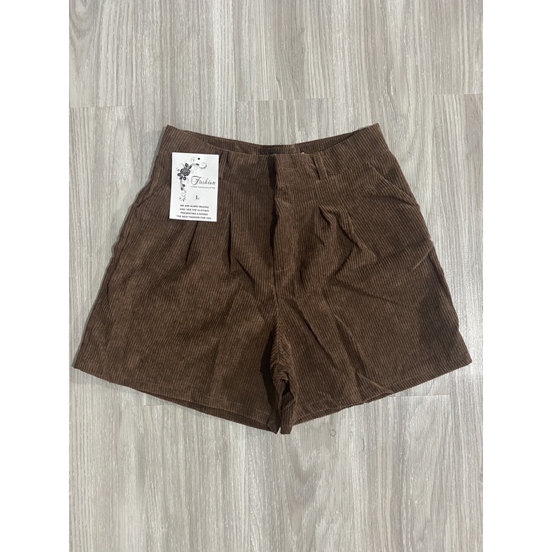 Quần Short Nhung Nữ Lưng Cao