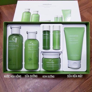 SET DƯỠNG TRÀ XANH 6 MÓN INNISFREE GREEN TEA BALANCING SKIN CARE SET EX