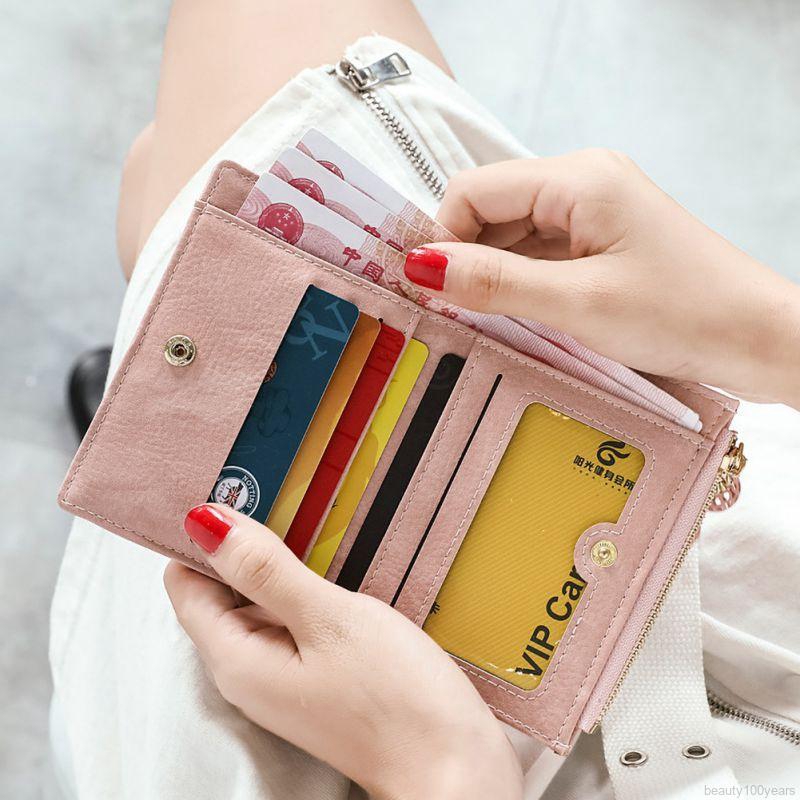 Ví ngắn kiểu nhám đựng tiền/thẻ đa năng phong cách retro dành cho nữ | BigBuy360 - bigbuy360.vn