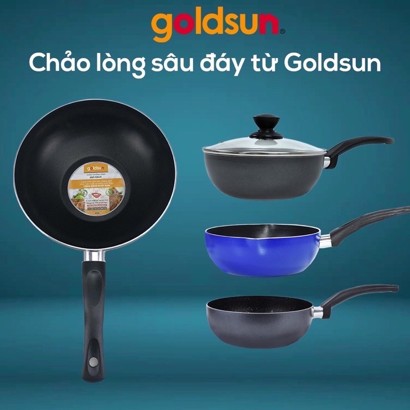 Chảo sâu lòng goldsun 20cm cao cấp đáy từ.