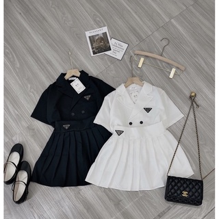 Set vest cúc crop top kèm chân váy