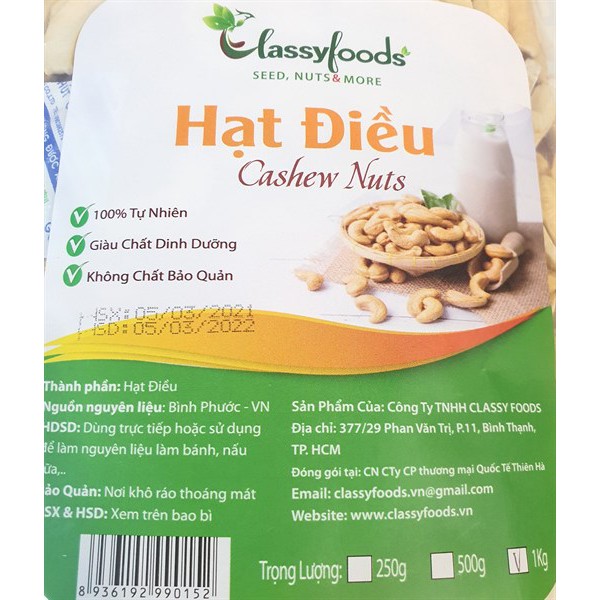 Hạt điều bể rang sẵn 100g - 500g ⚡ SIÊU NGON ⚡ hạt điều  dùng để làm bánh nướng, để ăn và làm các loại bánh khác