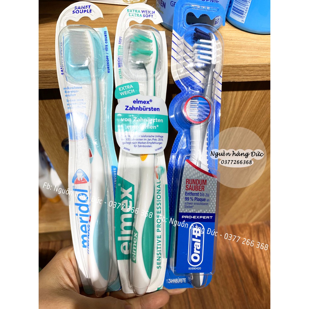 Bàn chải đánh răng Meridol, elmex, Oral B cao cấp hàng chuẩn Đức - Nguồn hàng Đức