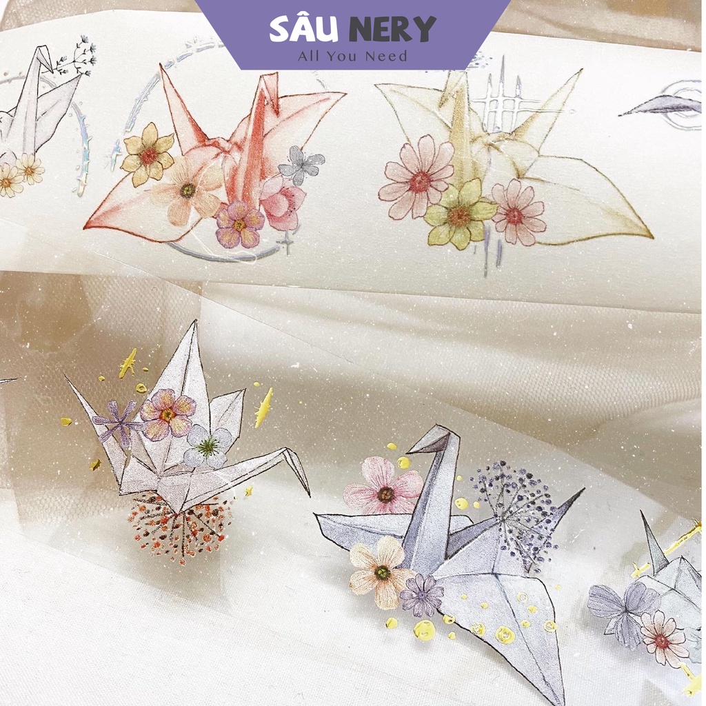 Sâu Nery - Washi tape hạc giấy xinh xắn by Peipan ( Chu kì 111cm)