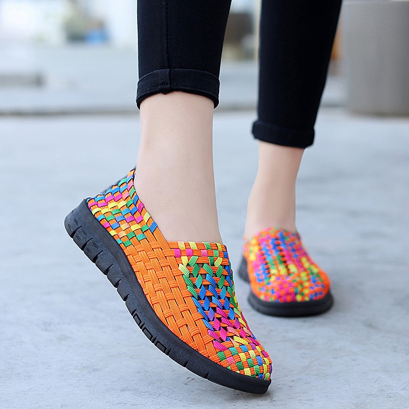 Giày lười YOZOH đế bằng thiết kế thoáng khí thời trang size 35-42