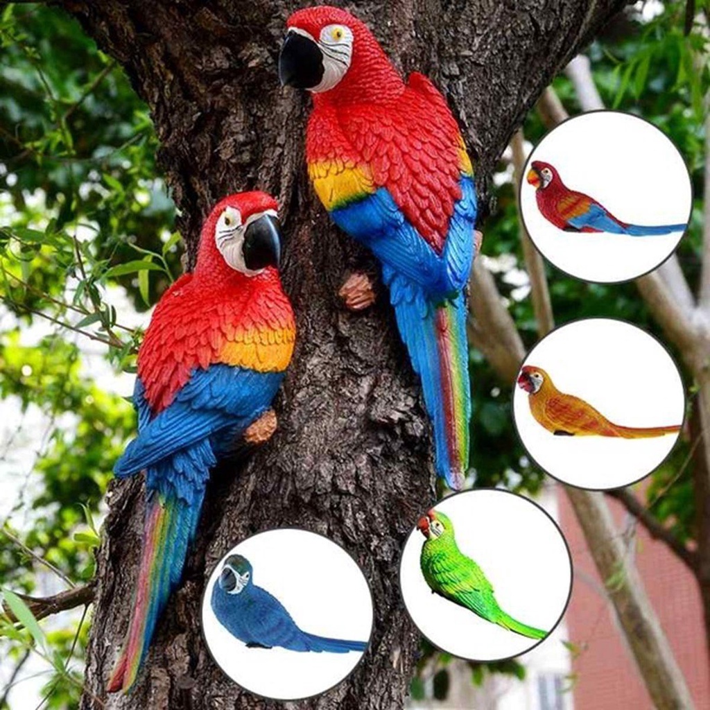 Tượng Vẹt Dễ Thương Treo Tường Trang Trí Sân Vườn / Trong Nhà / Ngoài Trời DIY
