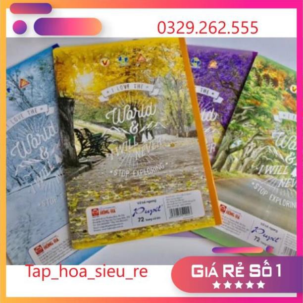(Rẻ Vô địch) Set 10 Vở kẻ ngang Hồng Hà 72tr mẫu mới kem, 4 mùa
