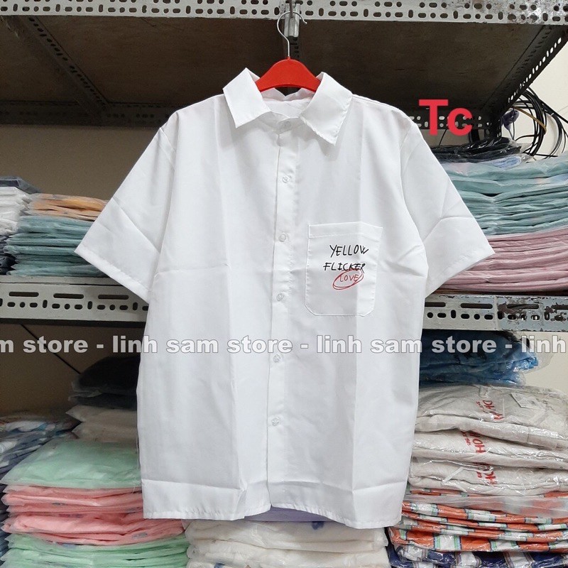 Sơ mi cộc tay chữ lưng UNISEX