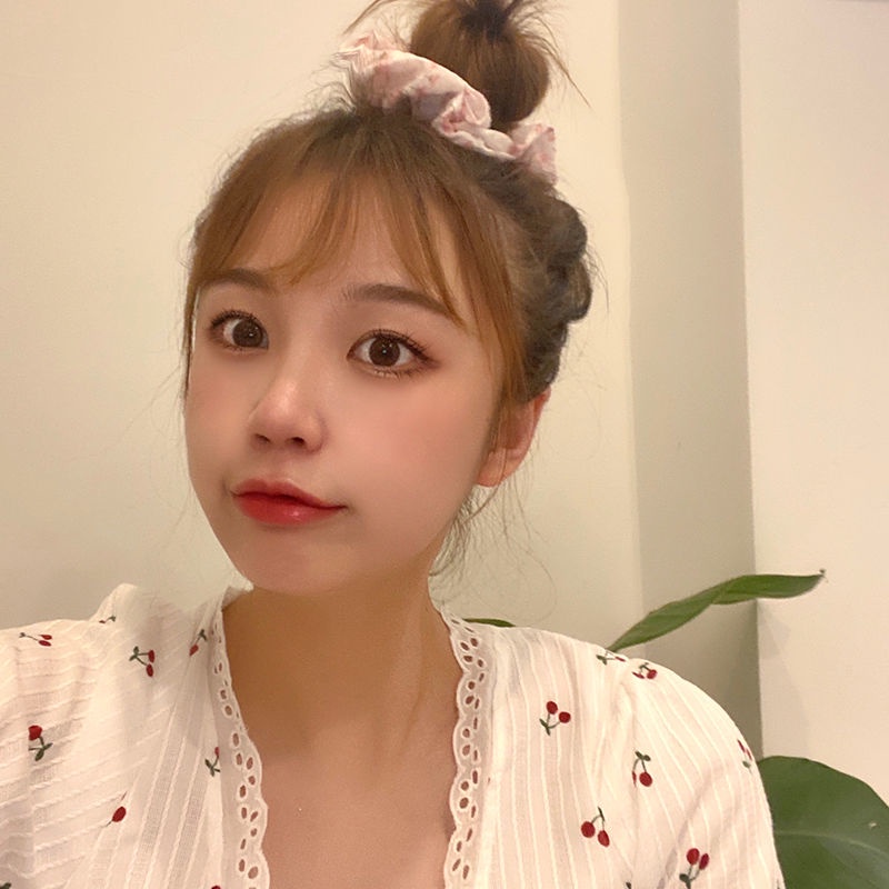 Dây Buộc Tóc Cao Su Mỏng Họa Tiết Hoa Kiểu Nhật Hàn Dễ Thương Cho Nữ