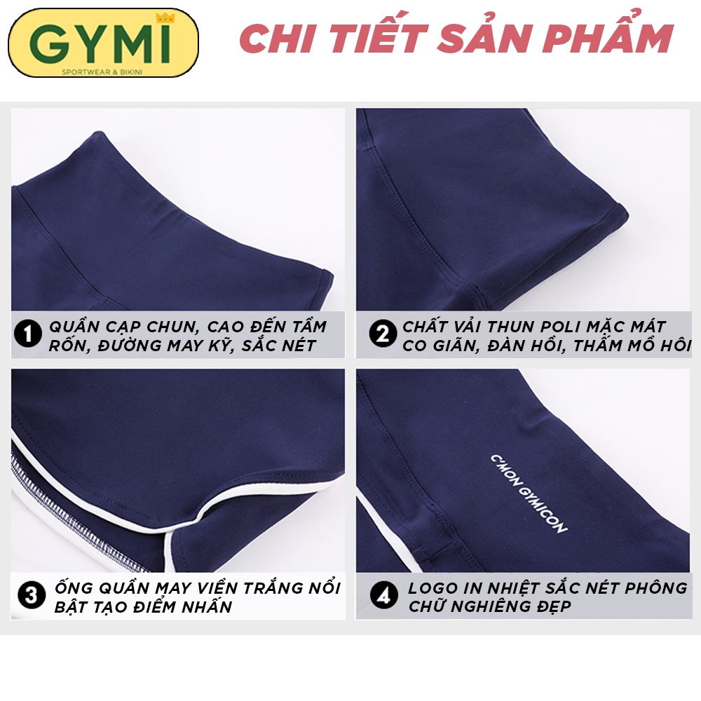 Quần tập gym nữ Cmon GYMI QS10 dáng đùi short tập yoga thể thao lưng cao nâng mông chất thun co giãn