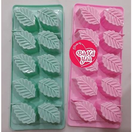 Combo 5 khuôn rau câu, thạch phô mai, đá hình chiếc lá 10 ô - BX3646