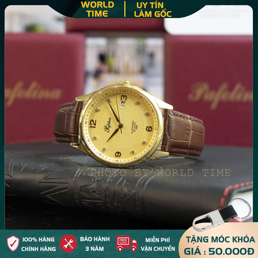Đồng Hồ Nam Pafolina 5033M dây da Chính Hãng Full Box - Kính Sapphire - Chống xước, chống nước - Thẻ Bảo Hành 3 Năm