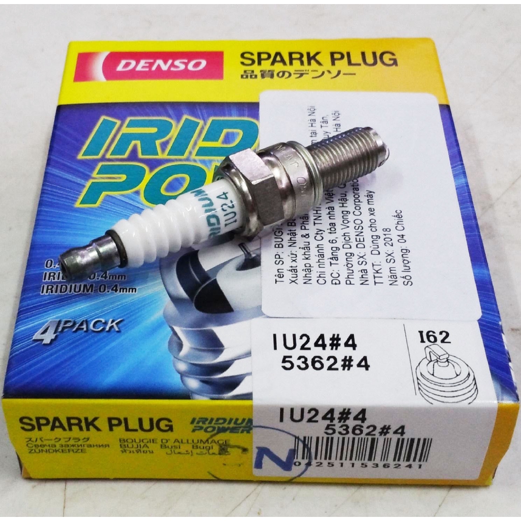 Bugi bạch kim cho Honda Click 125-150 - DENSO IRIDIUM POWER IU24