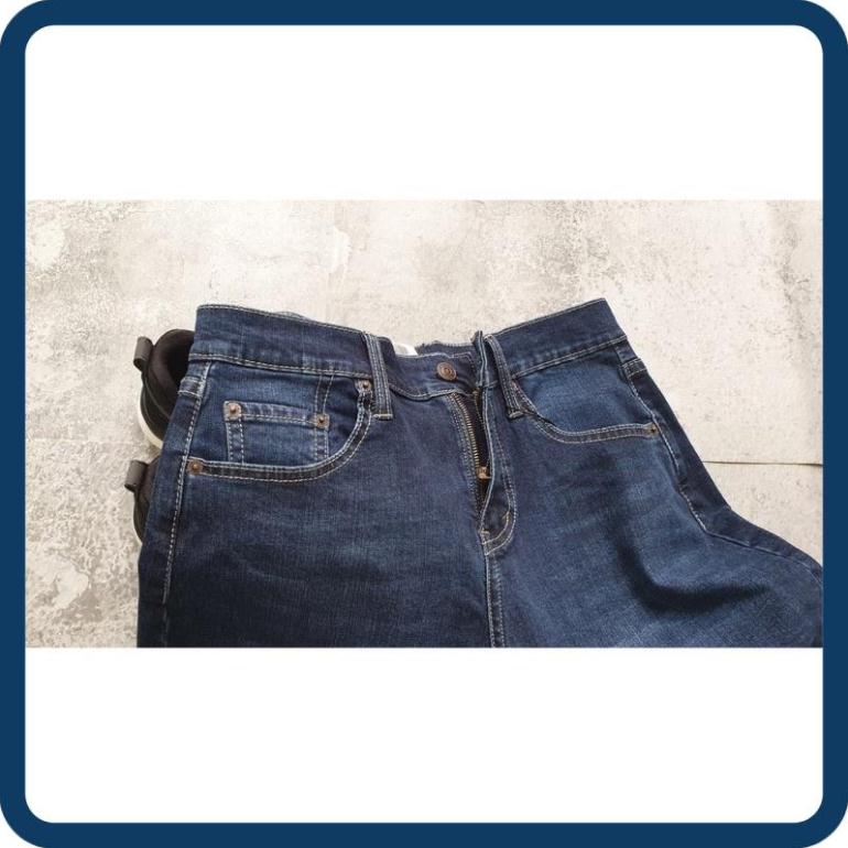 SALE GIÁ VỐN Quần jean short nam le511 màu xanh đậm ống rộng dài qua gối hàng vnxk