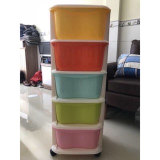 Tủ nhựa 5 tầng cao cấp có bánh xe