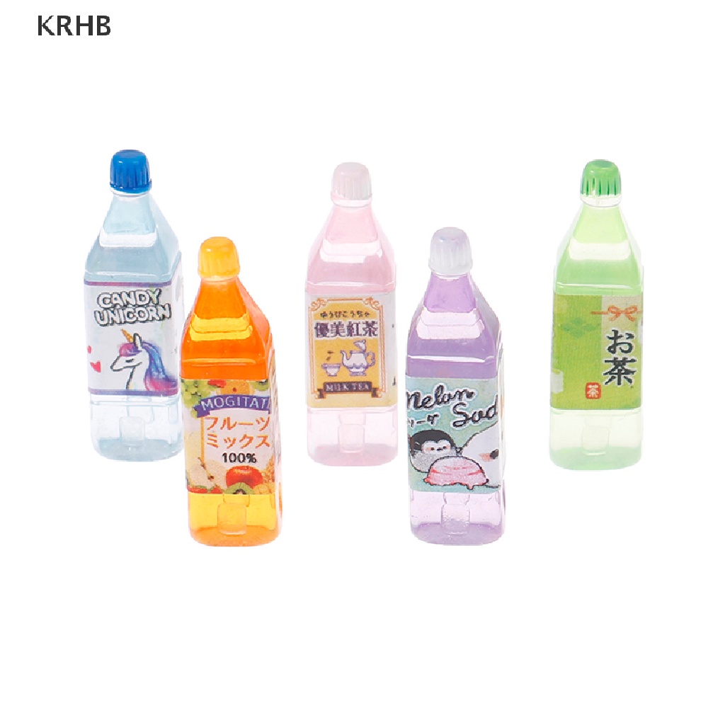 Set 5 Mô Hình Ly Nước Ép Trang Trí Nhà Búp Bê Mới