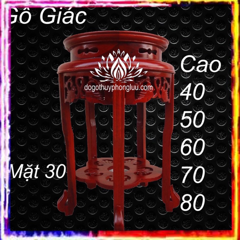 ĐÔN TRÒN PHƯỢNG PHÒNG KHÁCH GỖ GIÁC MẶT 30CM