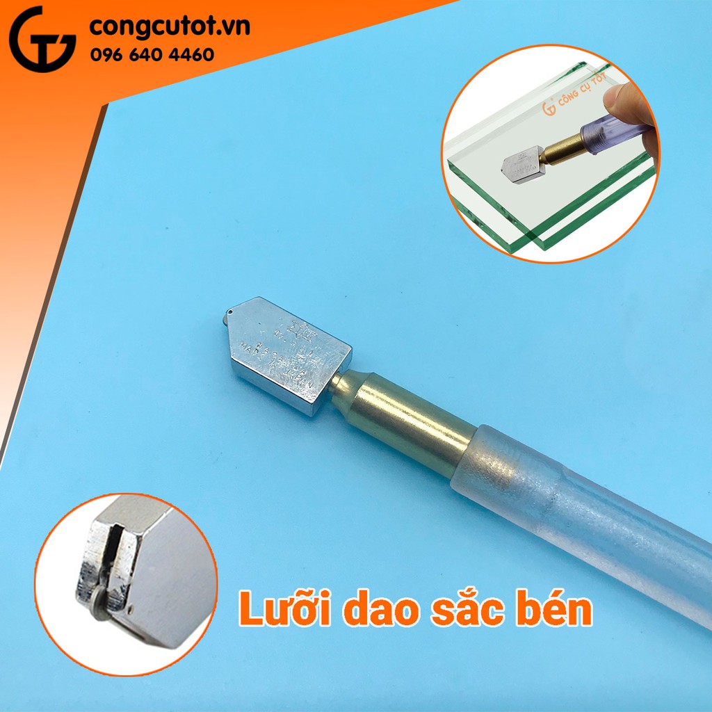 Dao cắt kính vỉ xanh NS055 kèm tra dầu