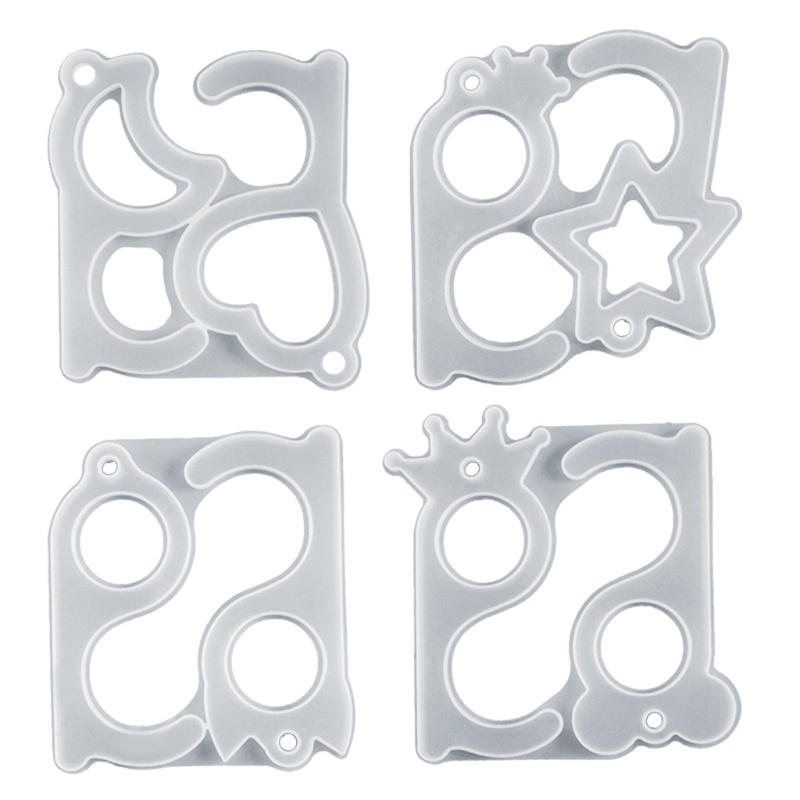 Khuôn Silicone Làm Móc Khóa Resin Đa Năng DIY