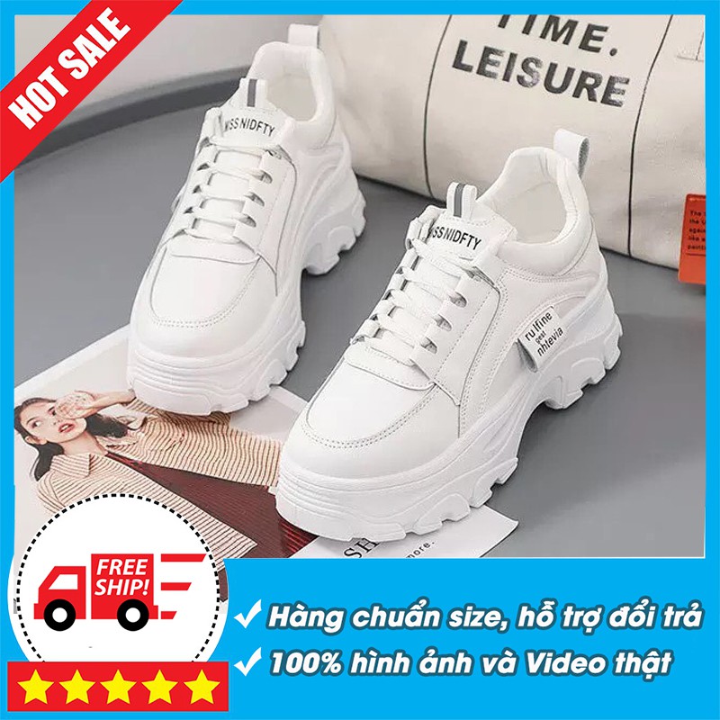 Giày Thể Thao Nữ Đế Cao Tôn Dáng Chất Liệu Da Mềm BLUEWIND 68426