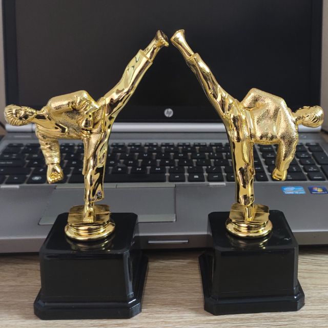 Cúp lưu niệm Taekwondo. Tặng kèm móc khóa Taekwondo cute