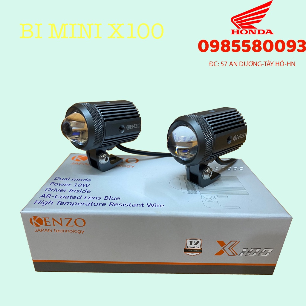 Kenzo X100 Ver 2.0 - Bi Cầu Led Mini Trợ Sáng 2020 - Hàng Chính Hãng