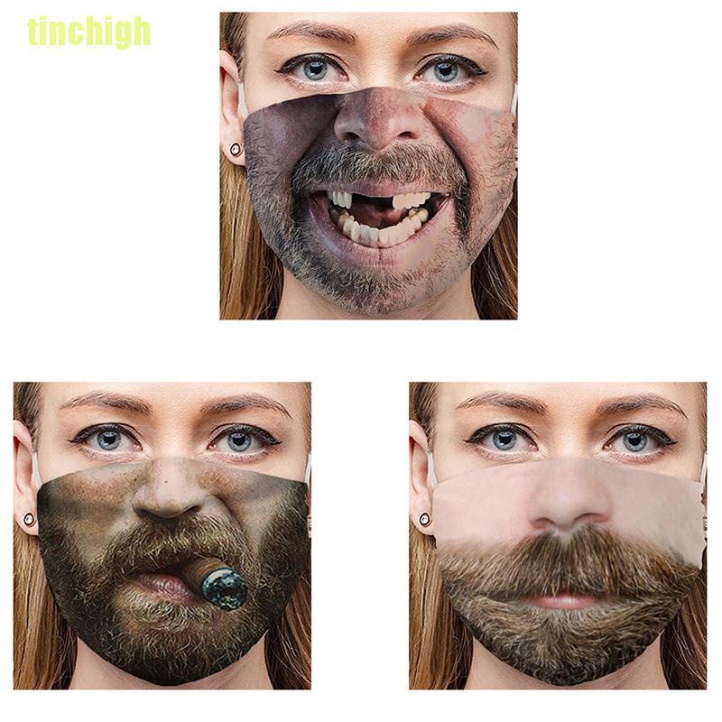 Khẩu Trang Chống Gió In Họa Tiết 3D Có Thể Điều Chỉnh Cho Nam Và Nữ