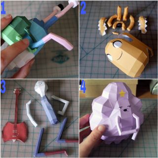 Mô hình giấy [Adventure Time]Finn,Jake,Marceline,Lumpy Space Princess(LSP)