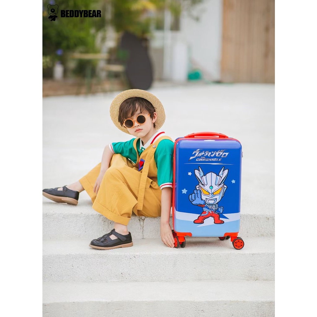 Vali Kéo trẻ em BEDDY BEAR 18inch in hình ULTRAL MAN cao cấp chống va đập bánh xoay 360 Bảo hành bể vỡ 2 năm Chính hãng