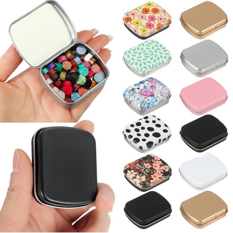 Hộp Đựng Thuốc Mini Bằng Thiếc Có Nắp Đậy / Chìa Khóa / Trang Sức Tiện Dụng