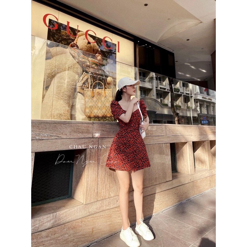 🍀 VÁY HOA DÚM NGỰC TAY BỒNG   -Chất vải siêu mềm, hàng đũi thái mặc mát -Thiết kế khoe khéo bờ vai xinh