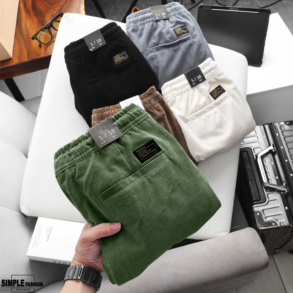 Quần Short Đùi Nhung Tăm Nam Nữ SIMPLE Form Slimfit Chất Mát Mẻ, Trẻ Trung