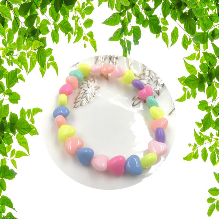 100 Hạt Cườm Acrylic 9Mm Hình Trái Tim Nhỏ Làm Trang Sức Thủ Công