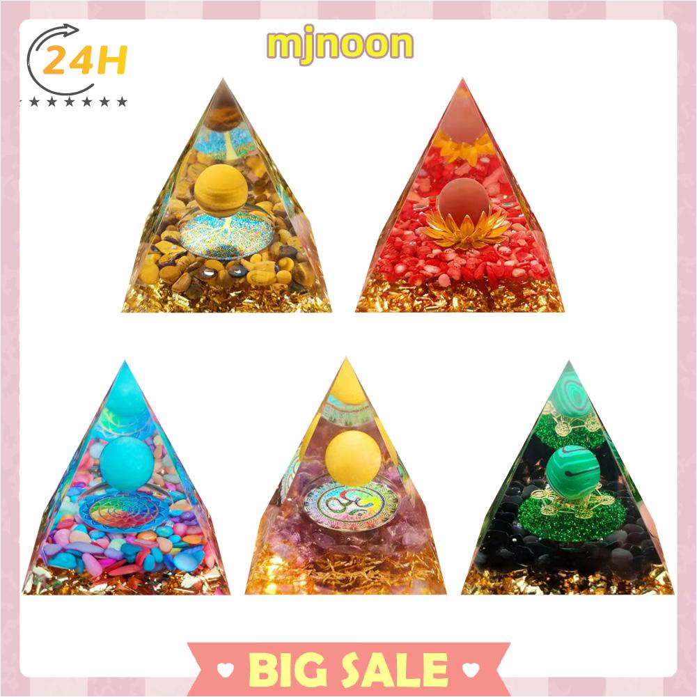 Kim tự tháp đá orgonite luân xa tái tạo năng lượng chữa bệnh bảo vệ thiền định cho trang trí nhà cửa văn phòng