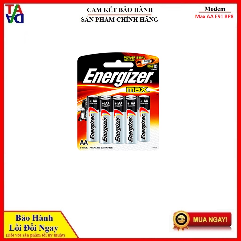 Pin Energizer Max AA E91 BP8 - Hàng chính hãng