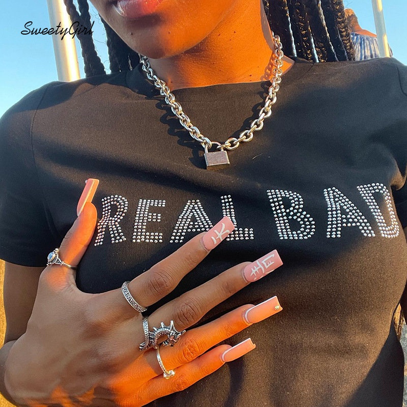 Áo Thun Croptop Tay Ngắn Cổ Tròn In Chữ Thời Trang 2022 Quyến Rũ Cho Nữ