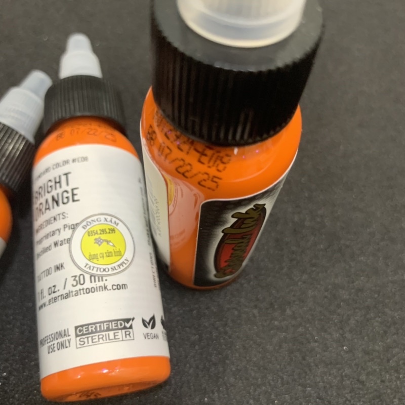 mực xăm hình màu cam chính hãng Eternal bright orange