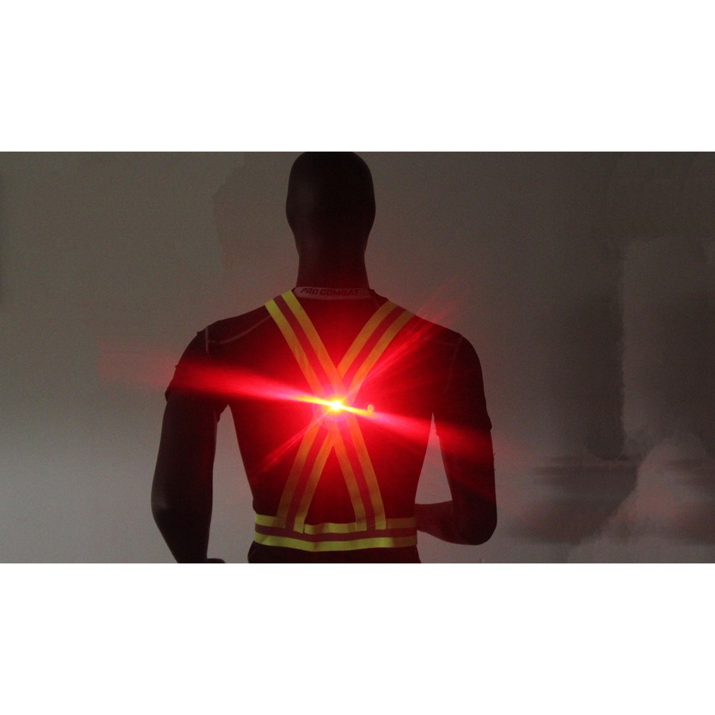 Áo phản quang cho người đi bộ đi xe đạp buổi tối có tích hợp đèn led