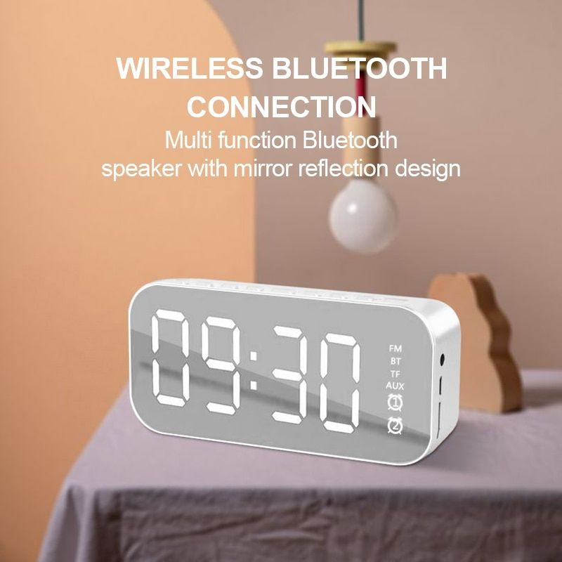 Loa Bluetooth, đồng hồ báo thức mặt gương