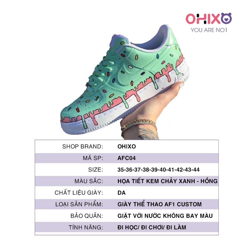 Giày Custom 𝐍𝐈𝐊𝐄 𝐀𝐈𝐑 𝐅𝐎𝐑𝐂𝐄 Thể Thao Nam Nữ Sneaker Hàn Quốc Chất Đẹp Đế Bằng OHIXO AFC03