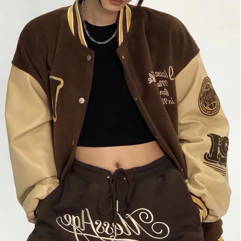 Áo Khoác Bóng Chày Dáng Rộng Phong Cách Hiphop Thời Trang