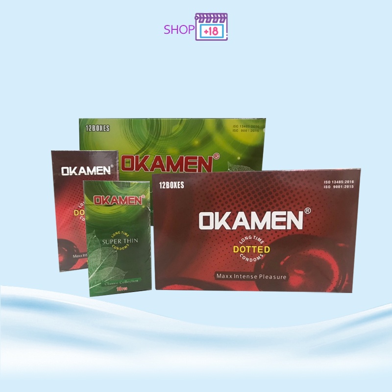 Okamen Bao cao su siêu mỏng kéo dài thời gian và có gai - hộp 10 cái