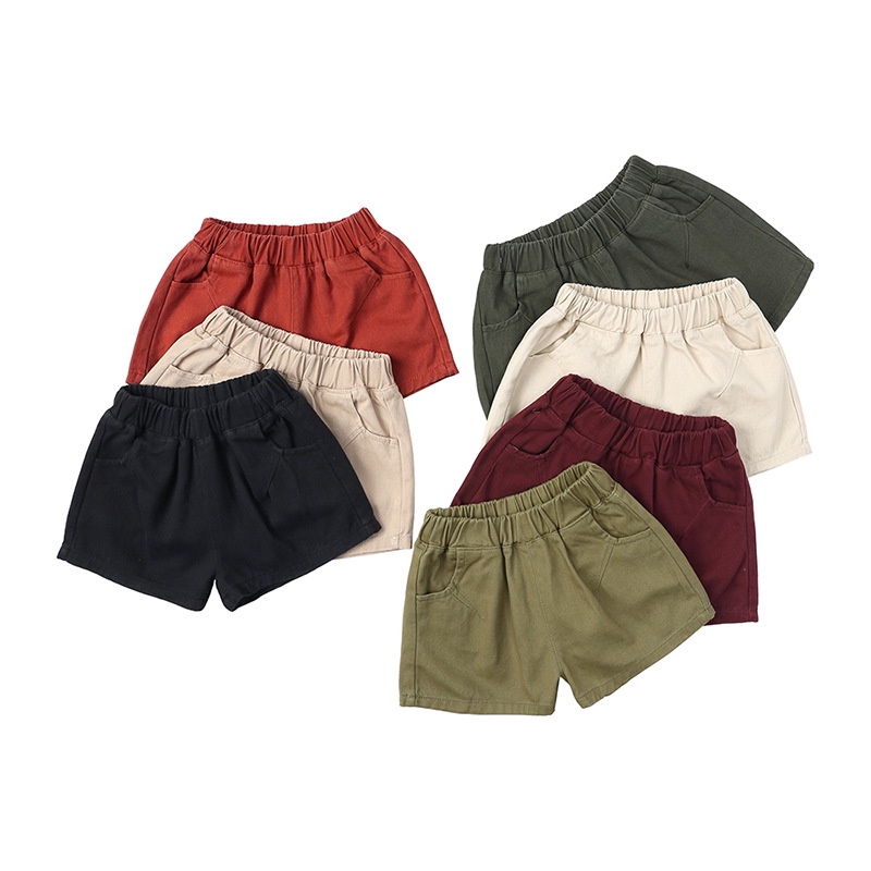 Quần Short Cotton Màu Sắc Đơn Giản Thời Trang Mùa Hè Cho Bé 1-7 Tuổi