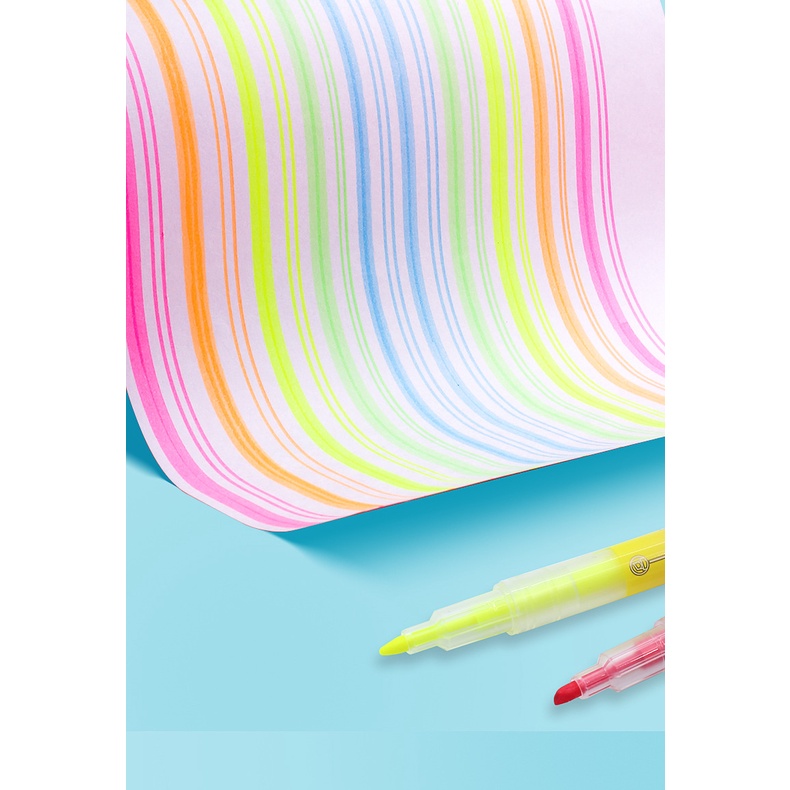 Set 6 Bút Đánh Dấu Hai Đầu Hai Đầu Nhiều Màu Sắc Dành Cho Học Sinh