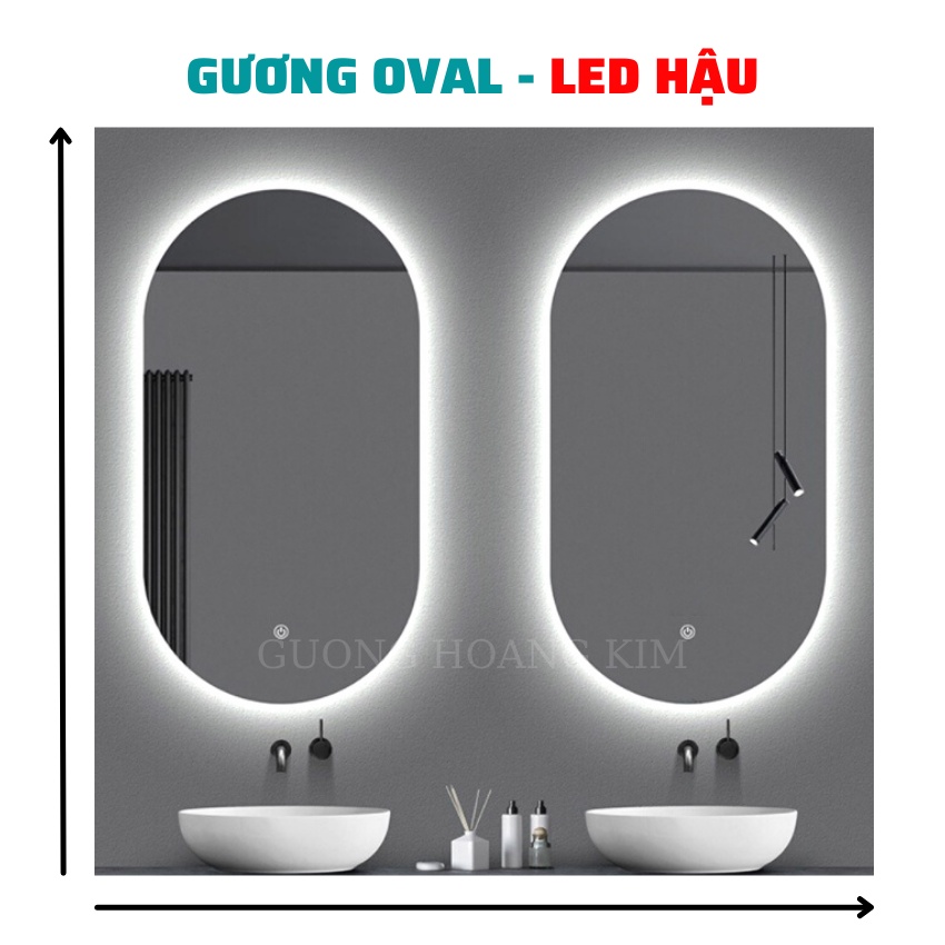Gương con nhộng ,hình oval led cảm ứng treo tường decor bàn trang điểm kích thước 50x90 và 60x100cm MIRRORTOCTOC