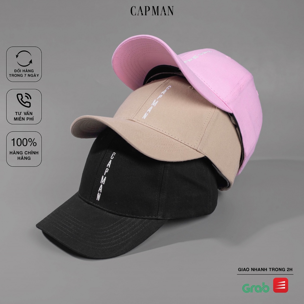 Mũ lưỡi trai basic chính hãng CAPMAN vải kaki CM125 phong cách Hàn Quốc