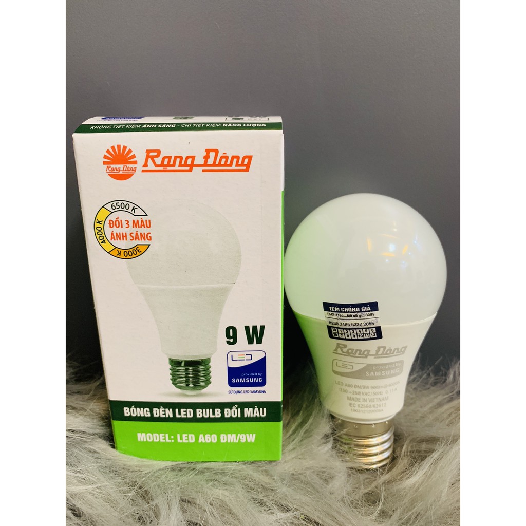 Bóng đèn Ledbulb Rạng Đông 3 chế độ ánh sáng LED A60 ĐM/7W 9W