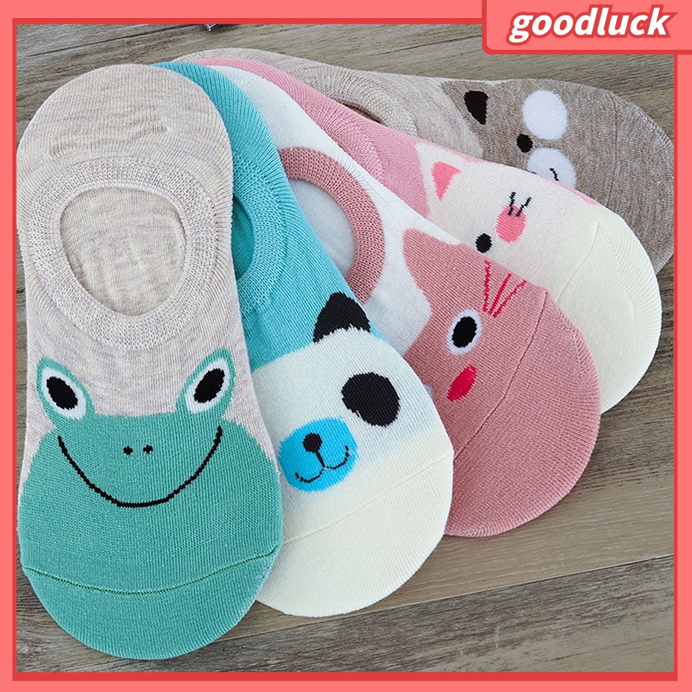 1 Đôi Tất Lười Cotton Cổ Thấp Vô Hình Dễ Thương Chống Trượt Cho Nữ